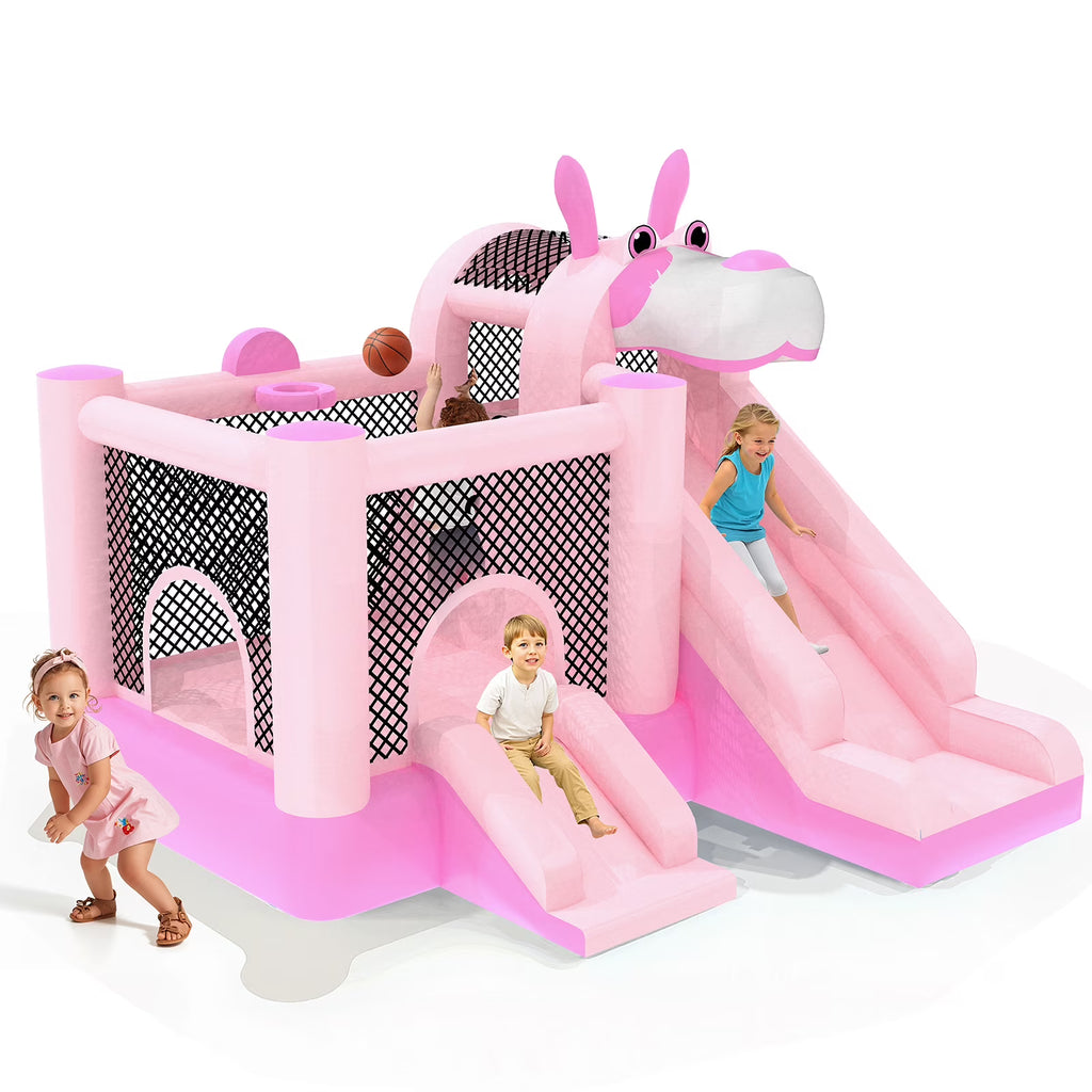 2026 NewMukidy 114''x 114'' x 92.5'' Inflatable Bounce Houses for Kids 3-10 with Blower Double Slide and Ball Pit/Indoor Bouncy House, PVC, Child, Teen, Toddler"Blue