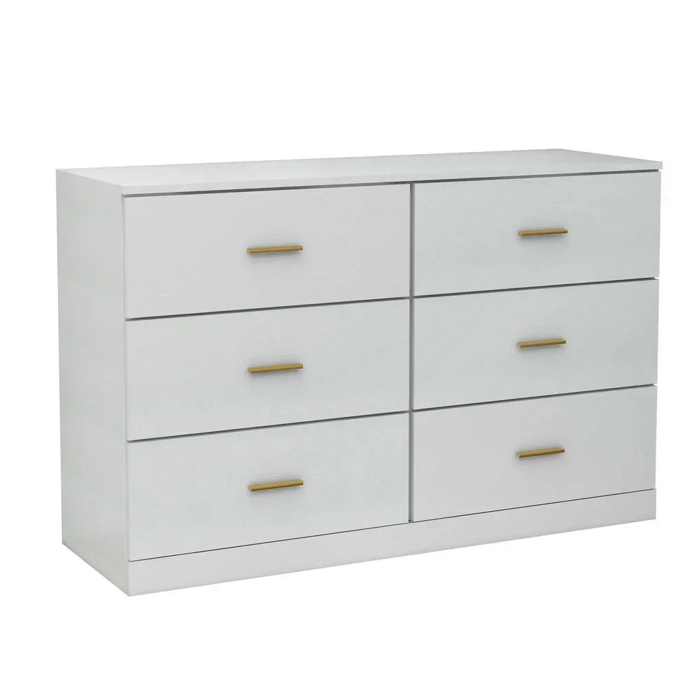 2026 NewKadyn Modern 6 Drawer Dresser Wood Cabinet,Dresser for Bedroom, Kitchen Storage Cabinet with Drawers, Chest of Drawers(Black)