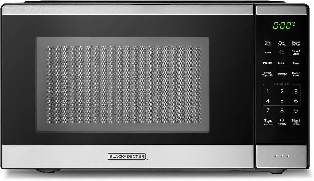 2026 NewBLACK+DECKER 0.9 Cu Ft Microwave Oven Countertop, 6 Auto Menus, 10 Power Levels, Digital Panel, 900W