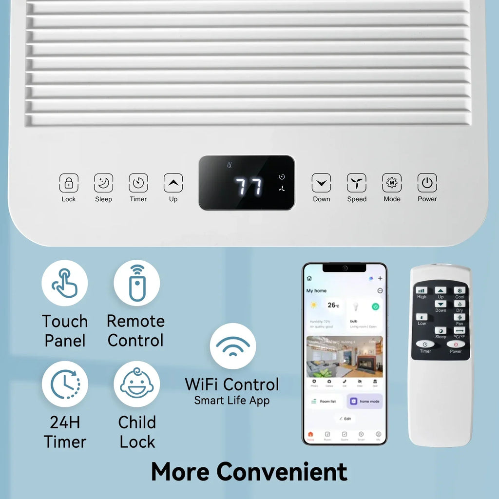 2026 NewBapipro 10,000 BTU Smart Portable AC - WiFi/Remote, 4-in-1 for 300 Sq.Ft, 24H Timer, Window Kit, "55dB, ETL Certified