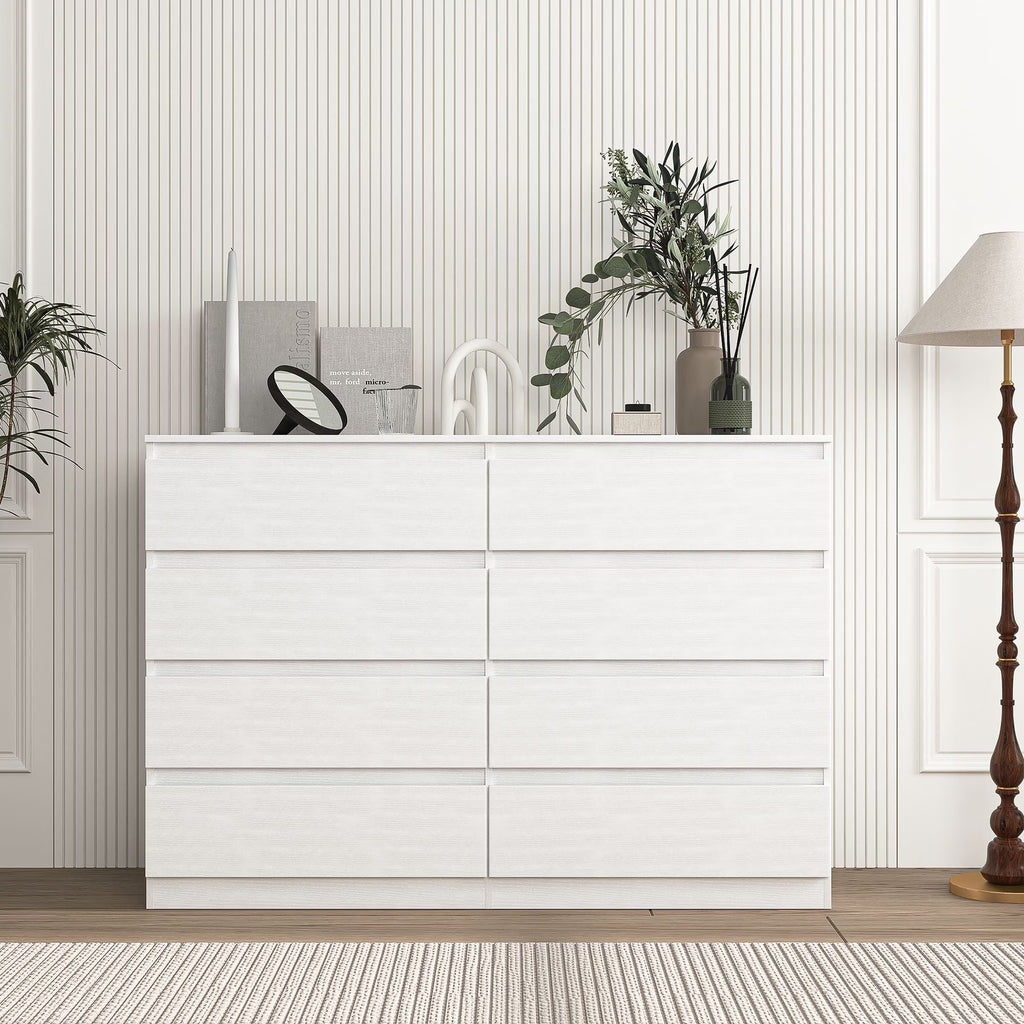 2026 NewResenkos Modern Mid Century 6 Drawer Wide Dressers Chests for Bedroom, Chest of Drawer Organizer Grey