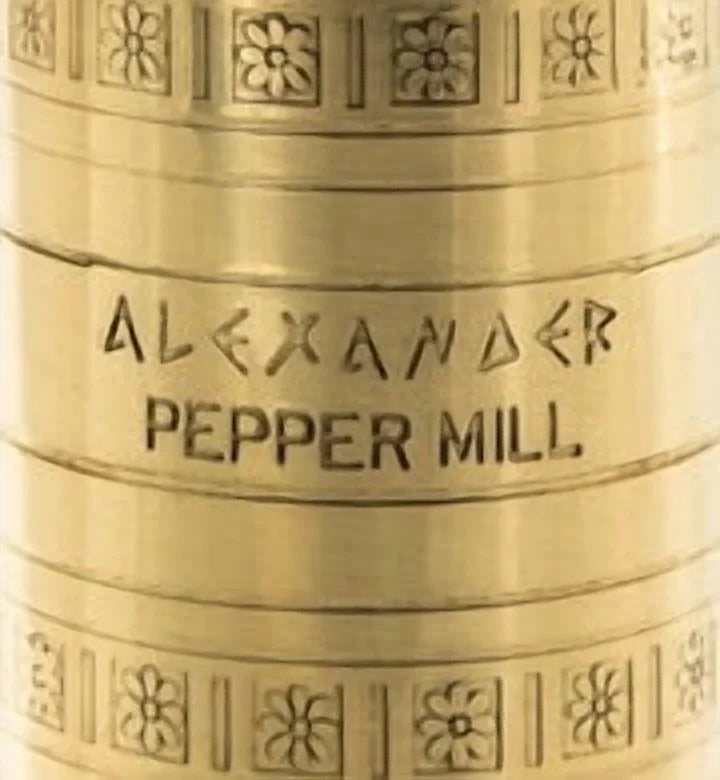 2026 NewAlexander Home Greek Pepper Mill, 8 Inch Tall, Manual Grinder, Brass