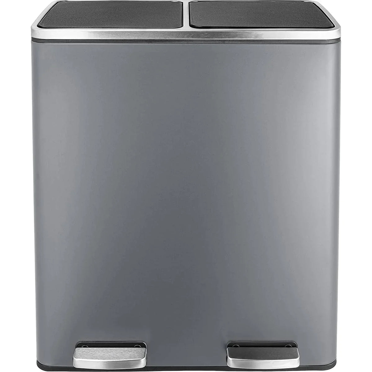 2026 NewArlopu 60 L/16 gal Dual Trash Can, Stainless Steel Garbage Can for Kitchen, Recycle Bin with Lid
