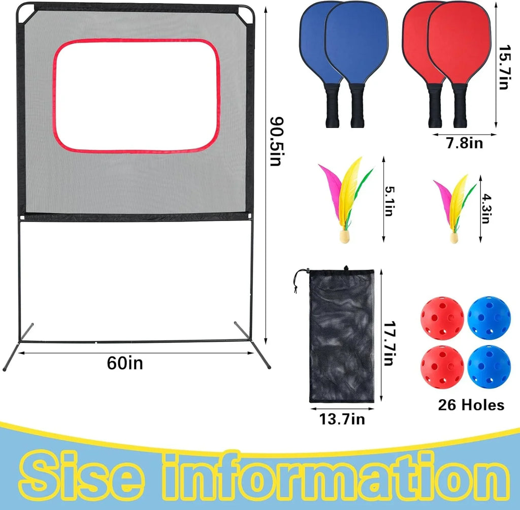 2026 NewSlsy Portable Pickleball with Net, A Racket Game That Combines Pickleball, Badminton, Jianzi, and Tennis, Backyard Games Sport Outdoor Indoor, Fun Games for Kids & Adults