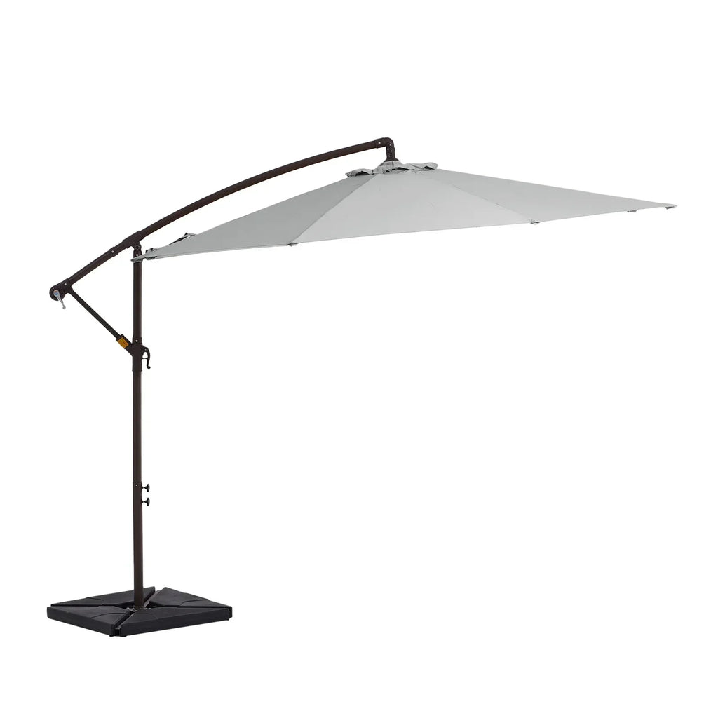 2026 NewJUSTLET 10ft Heavy Duty Patio Hanging Offset Cantilever Patio Umbrella W/ 4-Piece Base Included Included, Beige