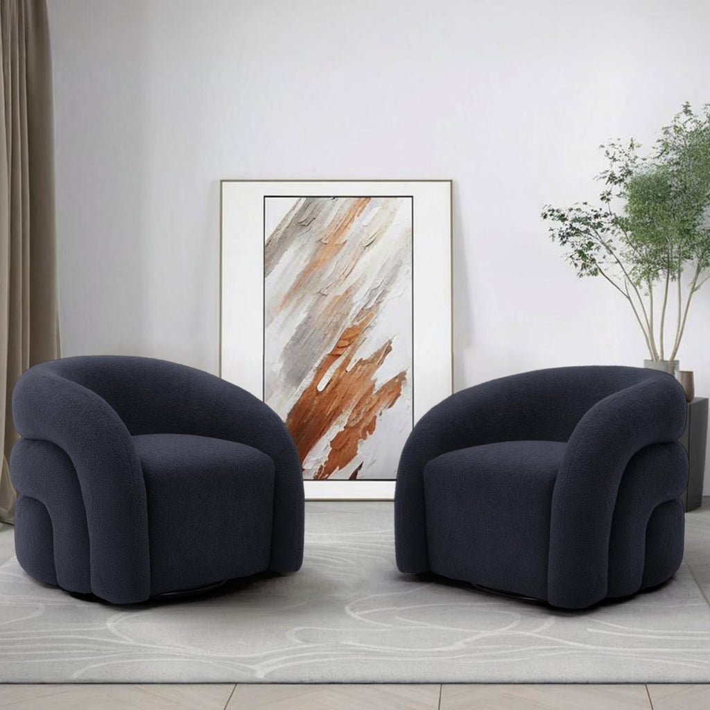 2026 New360" Swivel Accent Chair for Living Room, Boucle Barrel Armchair Single Sofa Chair Reading Chair, Sage Green