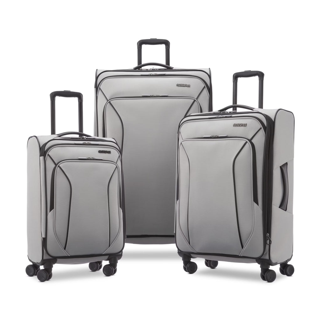 2026 NewAmerican Tourister X-Lite 3-Piece Luggage Set with Spinner Wheels - Light Grey