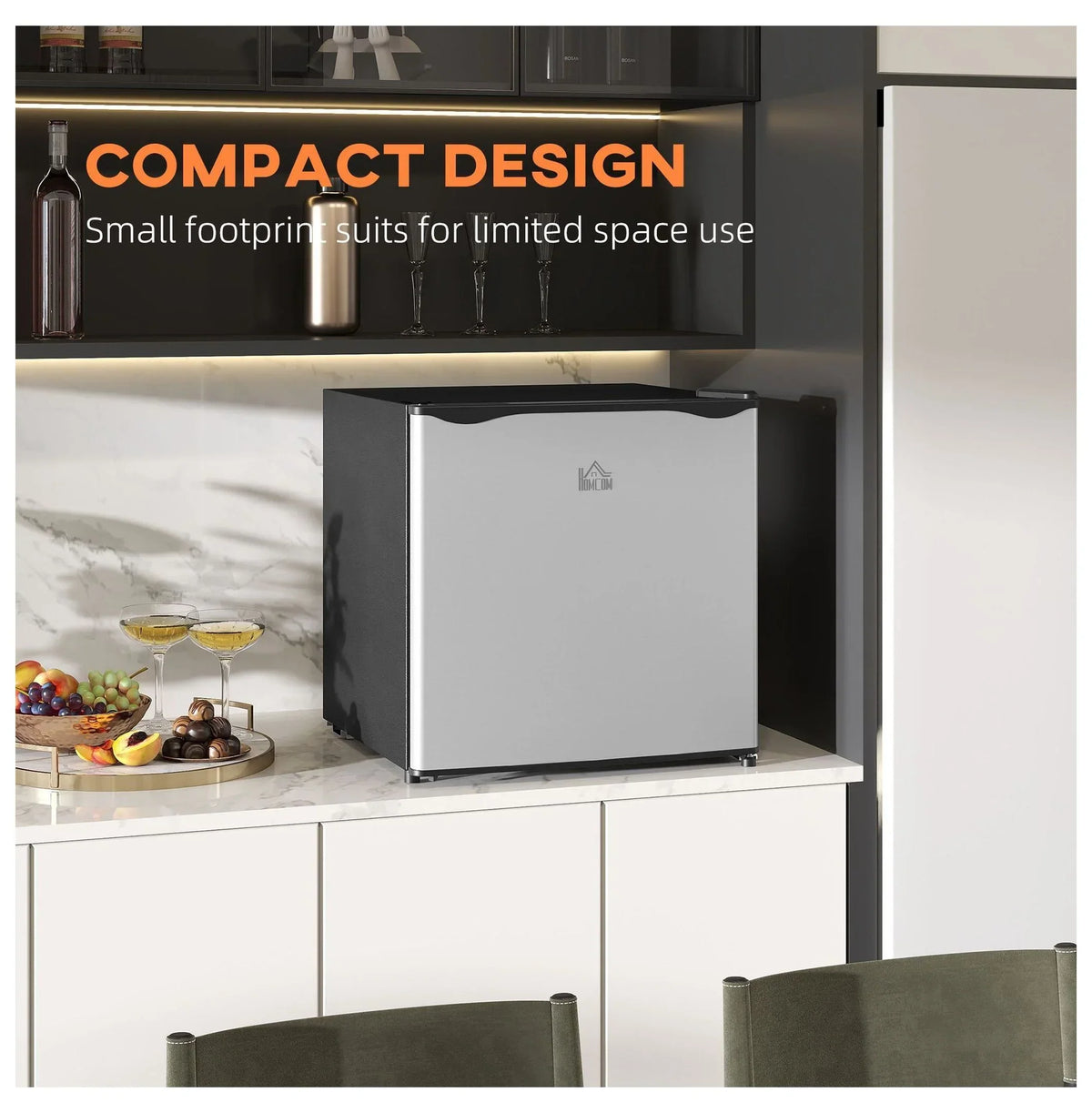 2026 NewMini Upright Freezer 1.1 Cu.Ft - Compact Silver Freezer, Removable Shelves, Low Noise, Adjustable Temperature - Ideal for Apartments, Dorms, Offices