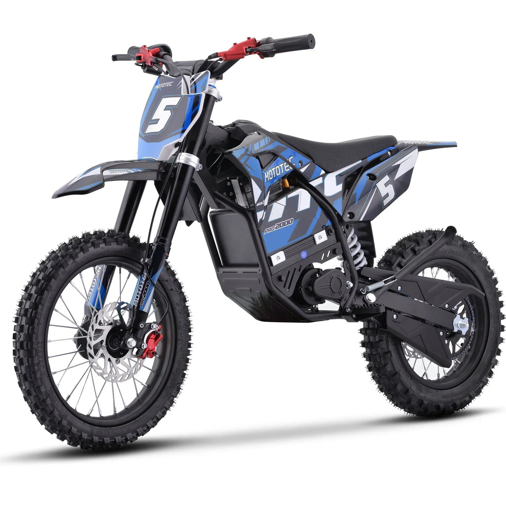 2026 NewMotoTec 60v Pro Electric Dirt Bike 2000w Lithium Blue