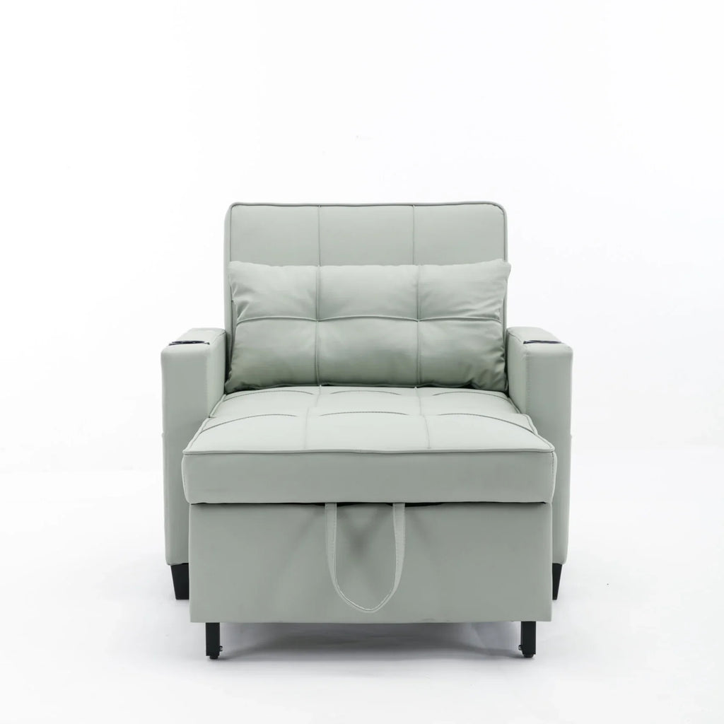 2026 NewConvertible Futon Sofa Bed, 3-in-1 Multi-Functional Sleeper Chair Bed with USB Ports, Adjustable Backrest Recliner,for Living Room Bedroom Small Space, Tech Cloth, Dark Grey