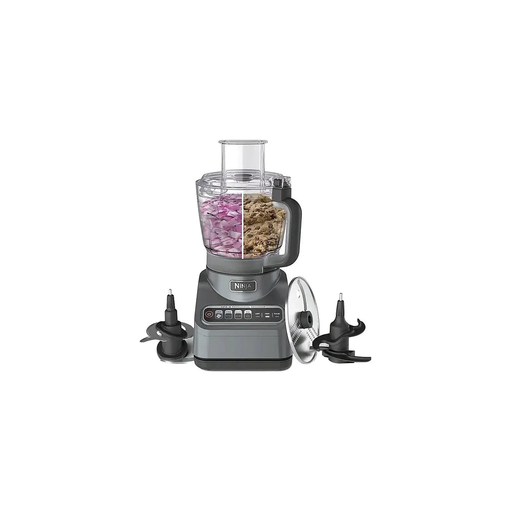 2026 NewNinja Professional 9 Cup Food Processor, 850 Watts, Auto-iQ 3 Presets, Chop, Dough, Slice, Shred, BN600 Silver