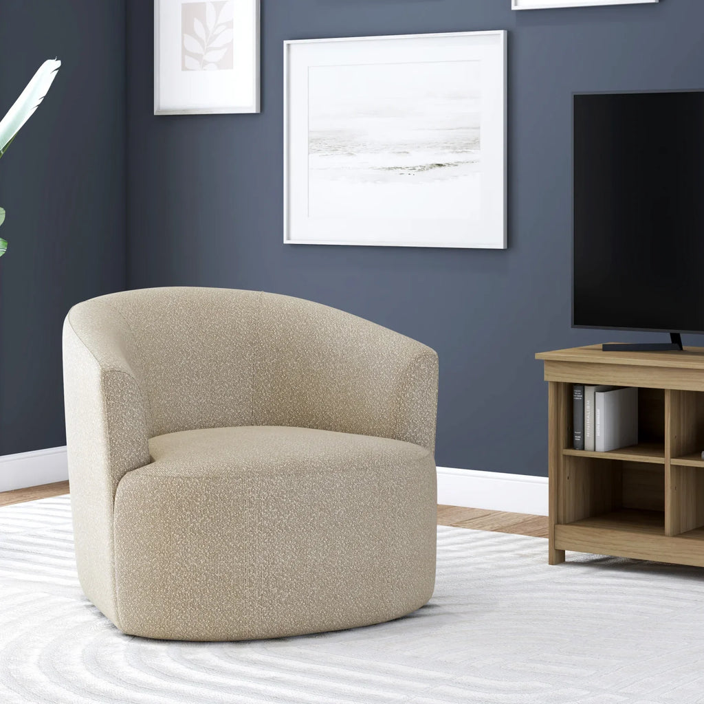 2026 NewMainstays Boucle Swivel Accent Chair, Taupe