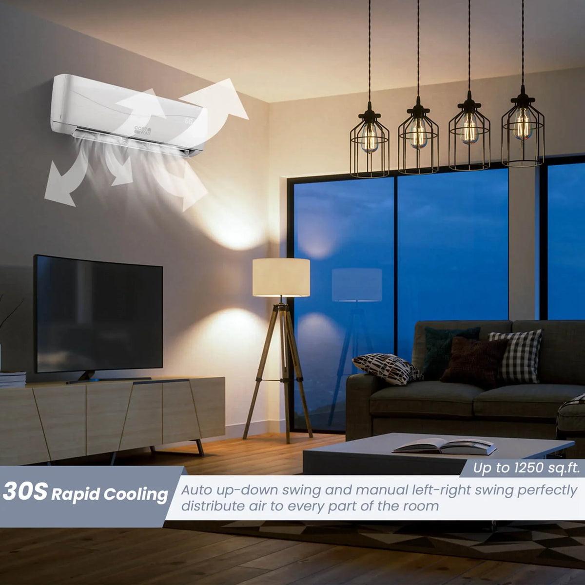 2026 NewCostway 18000 BTU Mini Split Air Conditioner & Heater 19 SEER2 1250 Sq. Ft Coverage