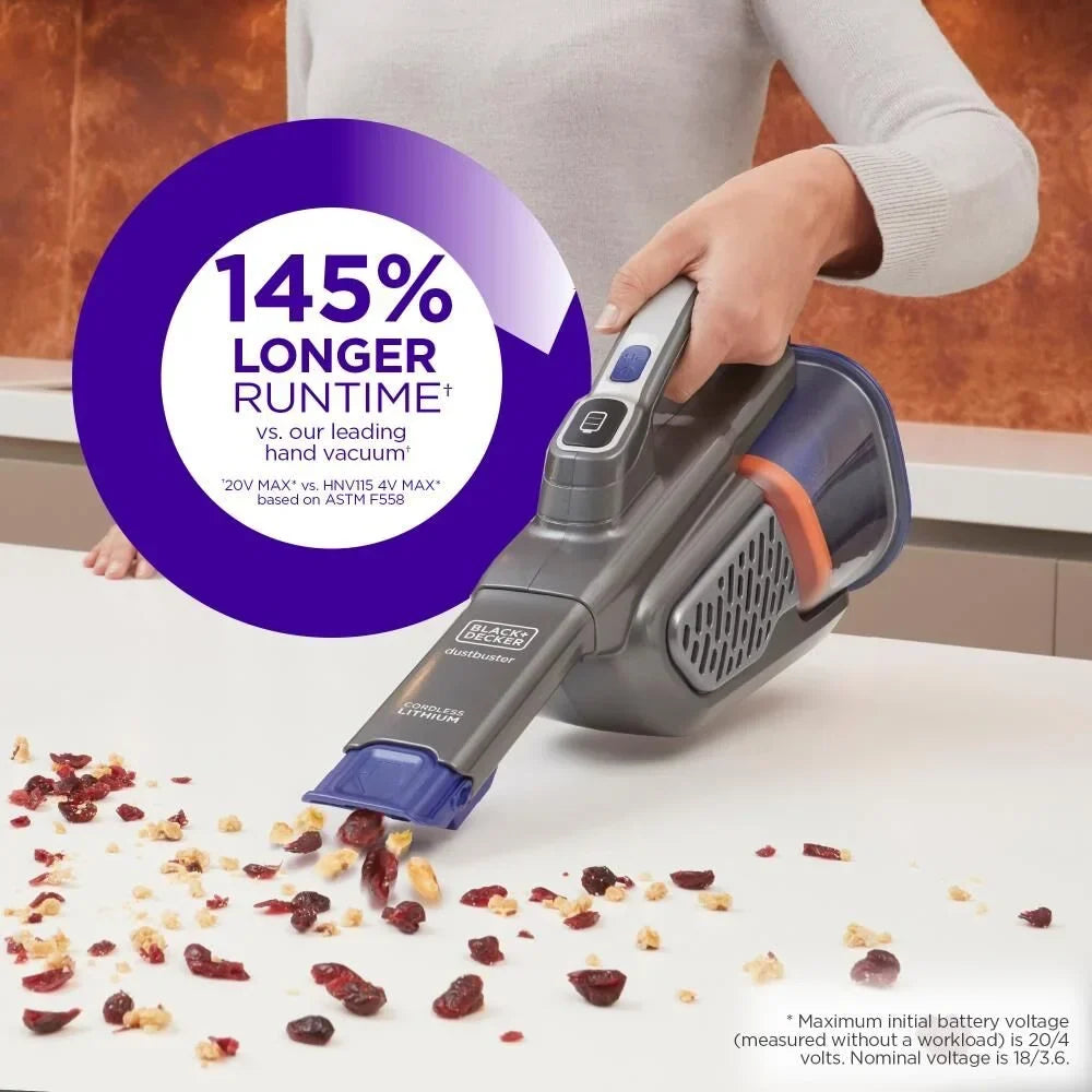 2026 NewBLACK+DECKER dustbuster furbuster AdvanceClean+ Cordless Pet Handheld Vacuum, HHVK515JP07