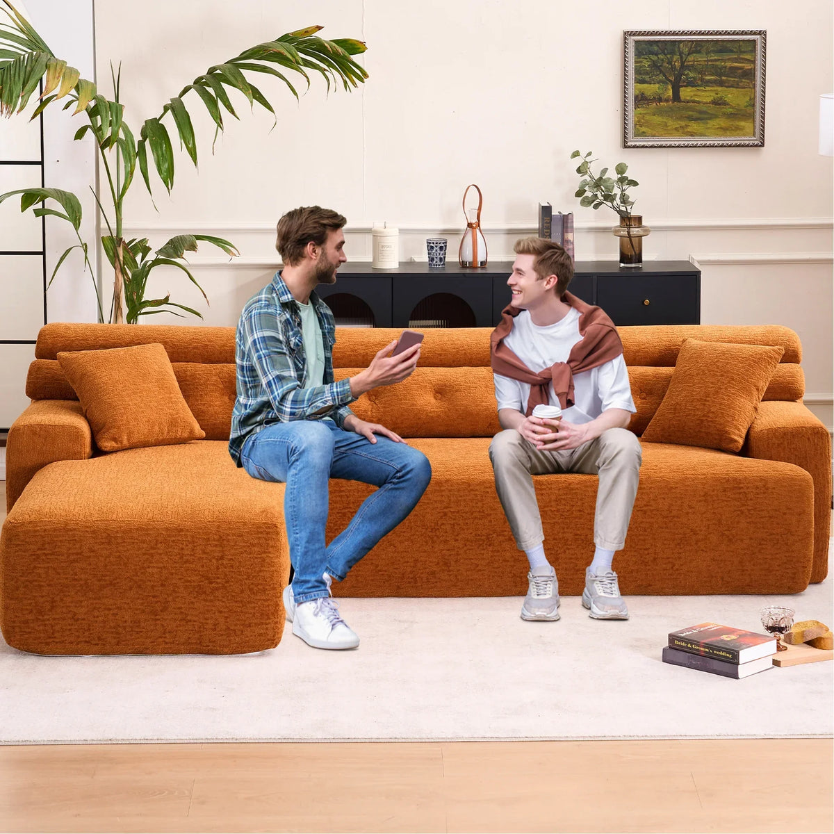 2026 New4 Compression, Antique Blue - Home Decor With Wider, Deep Seat & Elevated For Chic Living Couch Room Furniture Deeper Back Relax