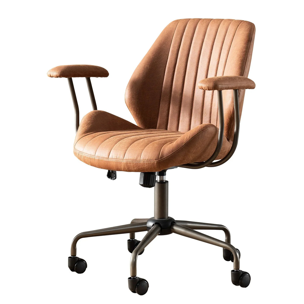 2026 NewOvios Ergonomic Office Chair Modern Computer Desk Suede Fabric Desk Chair with Lumbar Support for Home Office