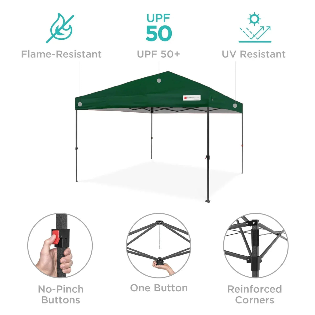 2026 NewBest Choice Products 12x12ft Easy Setup Pop Up Canopy w/ 1-Button Setup, Wheeled Case, 4 Weight Bags - Navy Blue