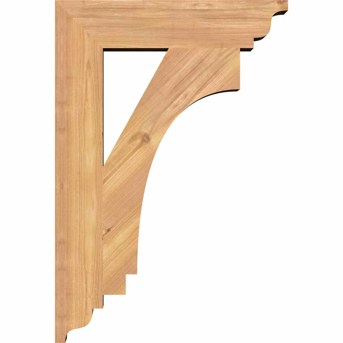2026 NewEkena Millwork 4"W x 18"D x 18"H Thorton Traditional Rough Sawn Bracket, Western Red Cedar