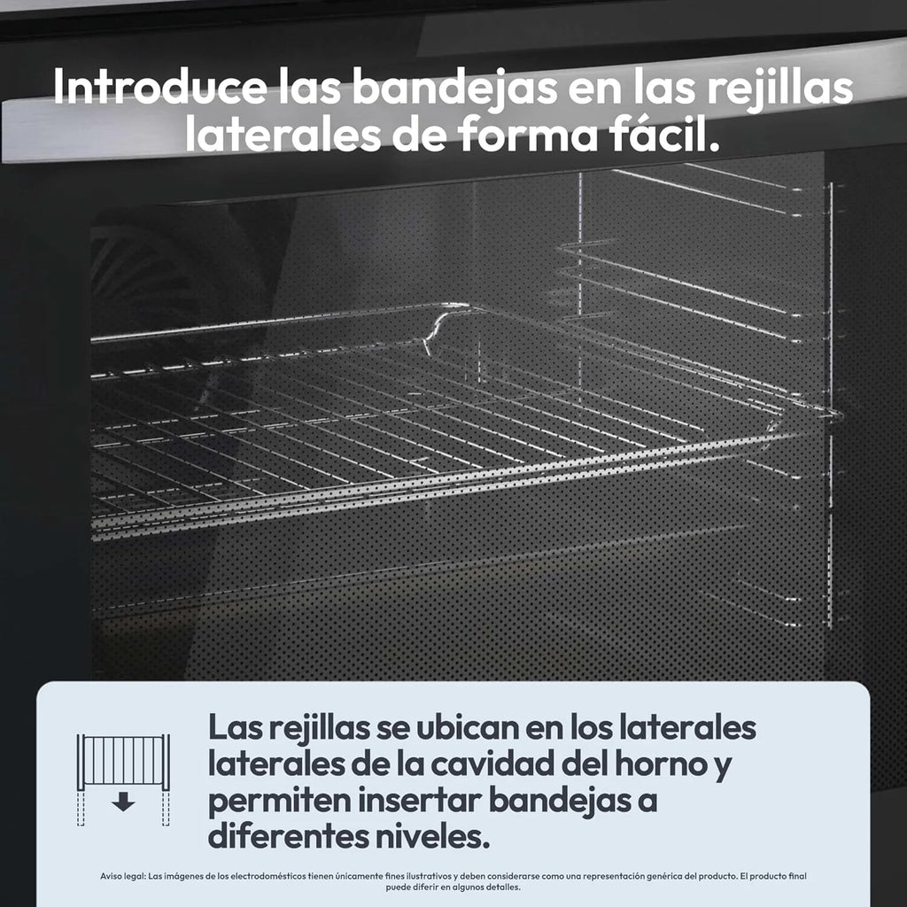 2026 Candy FIDCP X625 L, Horno Multifunción, 70L, Bandeja y Rejilla, Limpieza Aquactiva, Convección Ventilador radial, 8 Funciones, Display Timer Touch, Mandos Push&Pull, Puerta 2 Cristales, Inox y Negro