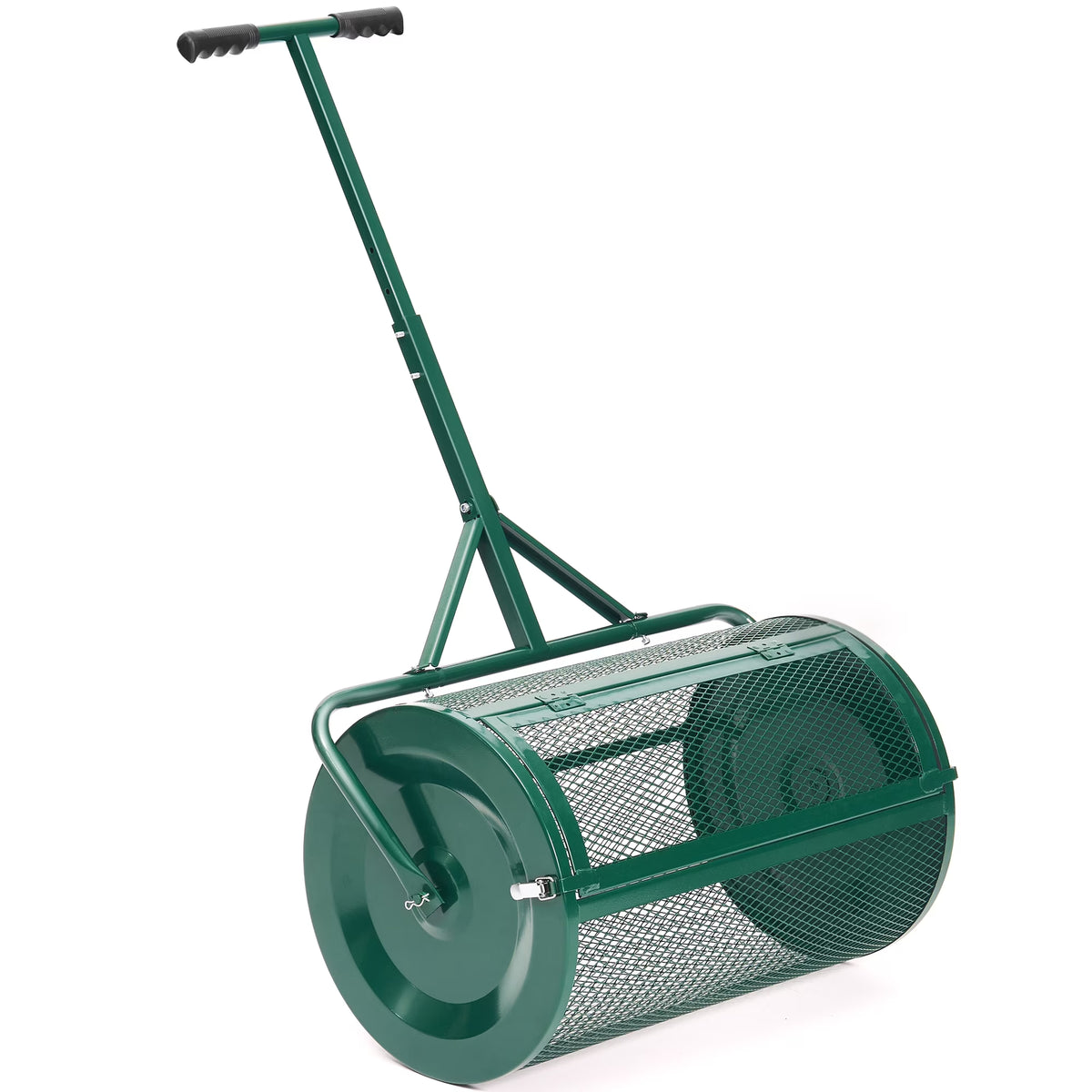 2026 NewMUCHANT 24" Compost Spreader, Heavy-Duty Metal Mesh Spreader with Adjustable Handle for Lawn, Green