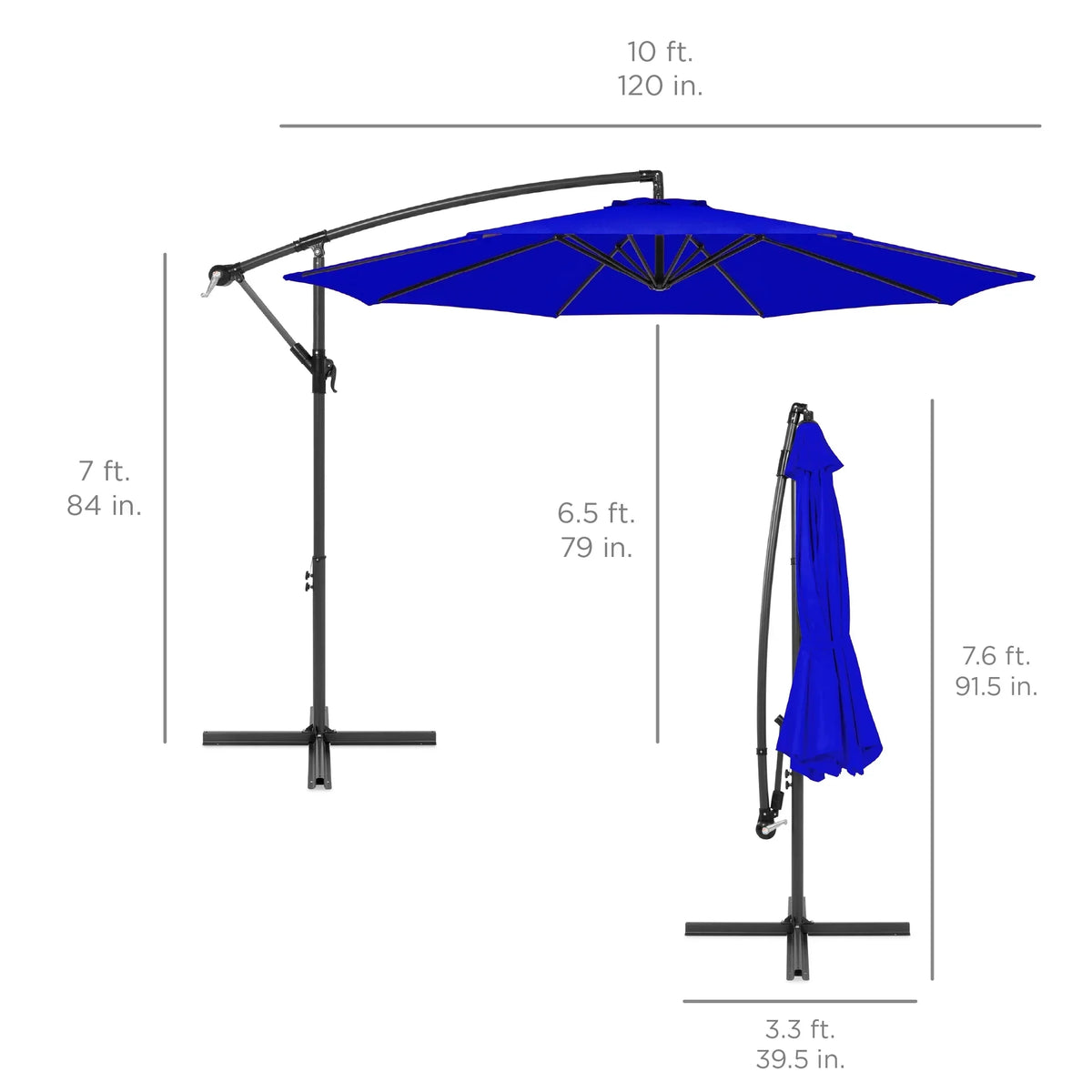 2026 NewBest Choice Products 10ft Offset Hanging Outdoor Market Patio Umbrella w/ Easy Tilt Adjustment - Tan