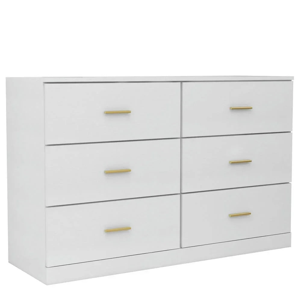 2026 NewKadyn Modern 6 Drawer Dresser Wood Cabinet,Dresser for Bedroom, Kitchen Storage Cabinet with Drawers, Chest of Drawers(Black)