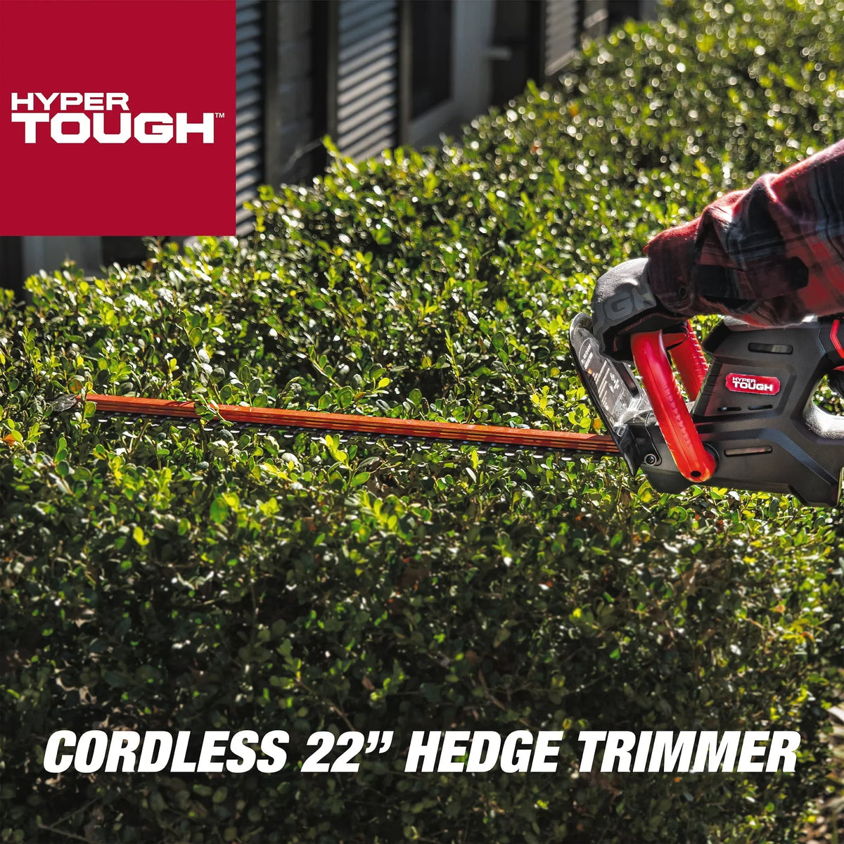 2026 NewHyper Tough 20V Max 22-inch Cordless Battery Powered Hedge Trimmer, HT21-401-003-07