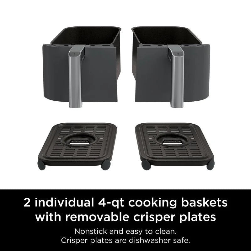 2026 NewNinja Foodi 6-in-1 8-Quart 2-Basket Air Fryer with DualZone Technology