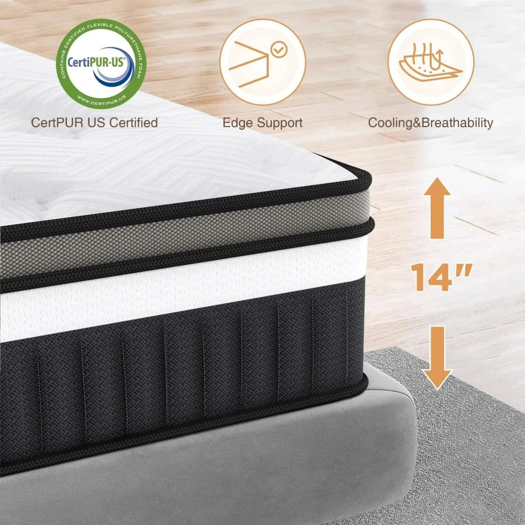 2026 NewQueen Size Mattress in a Box, 14 Inch Gel Memory Foam Mattress for Cool Night & Pressure Relief, Medium Plush Feel with Motion Isolating, Breathable Fabric