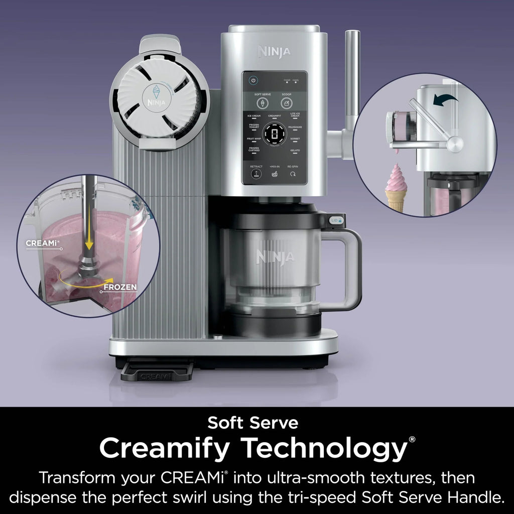 2026 NewOpen Box Ninja Swirl-Creami Soft-Serve Maker - SILVER ONE SIZE