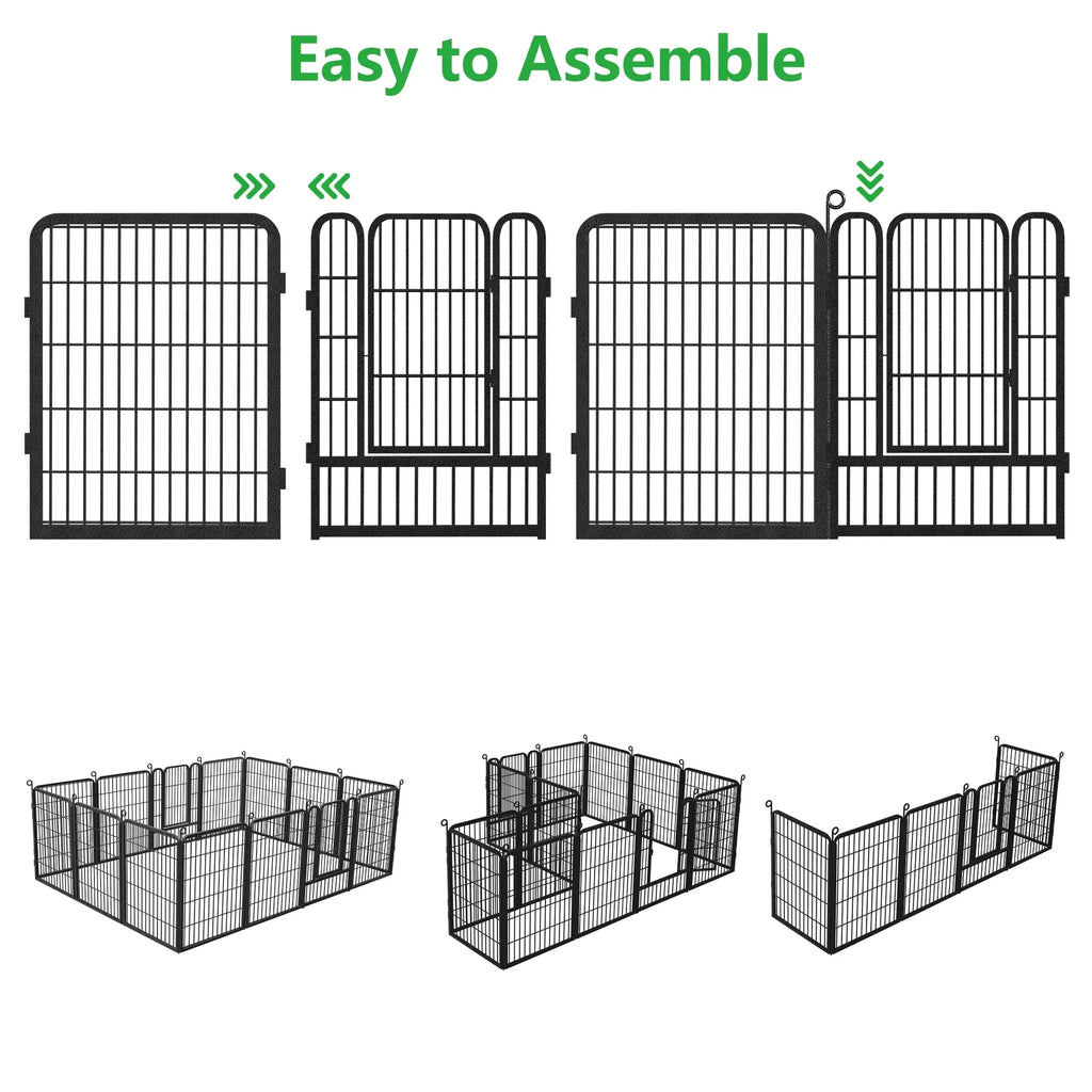 2026 NewGarden Fence with Gate Fencing No Dig Fence Panels 30ft(L)"32in(H) for Yard Animal Barrier Decorative Garden Fencing for Backyard Patio Garden Fences and Borders for Dogs