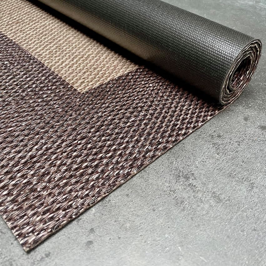 2026 Alfombra vinílica Premium de tejido trenzado de alta gama Marrón 200x290 cm