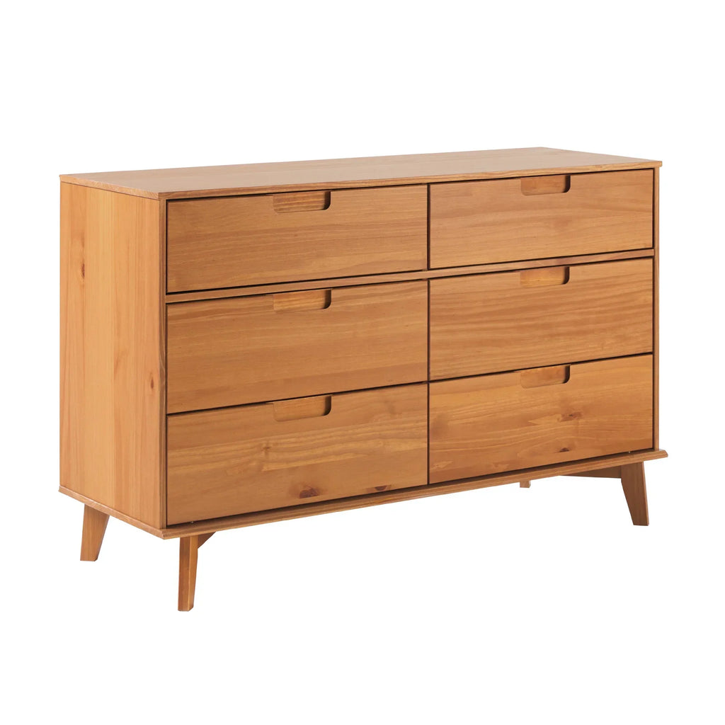 2026 NewWalker Edison Sonoma 6-Drawer Solid Wood Caramel Dresser