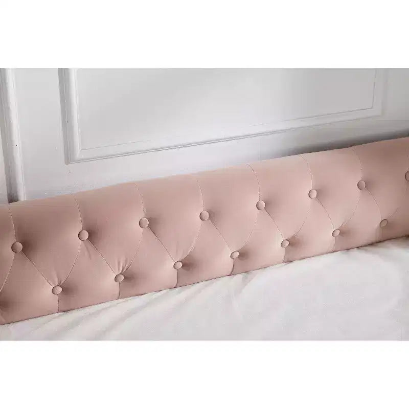 2026 Cama sofá Twin con cama nido, tapizada en terciopelo, puerto USB y bolsillos laterales - ModernLuxe