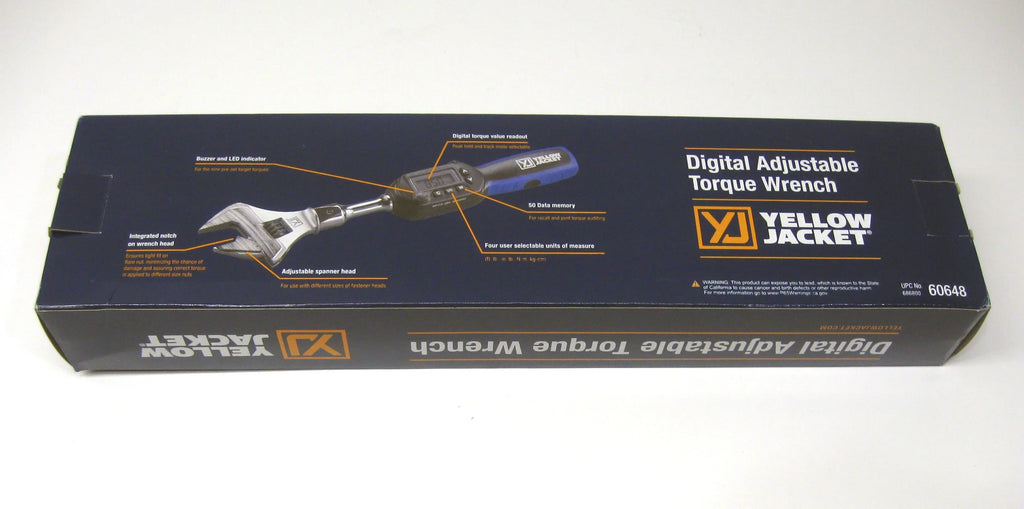 2026 NewYellow Jacket 60648 Digital Adjustable Torque Wrench 752 in-lb Torque 10.6 in