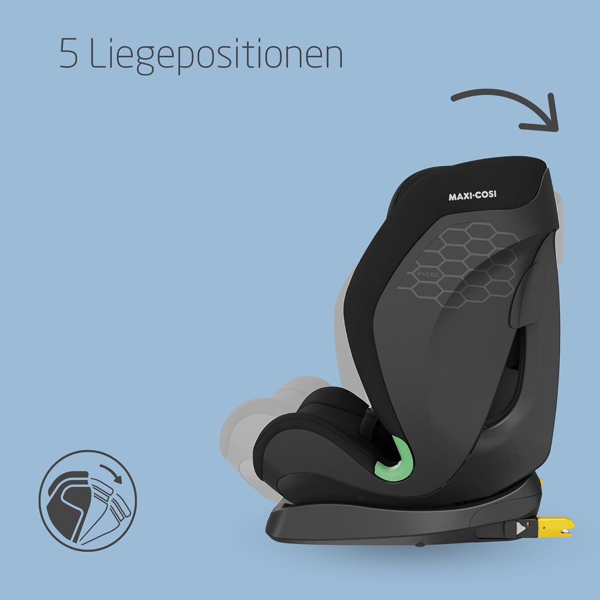 2026 Silla de coche convertible Maxi-Cosi Titan S Comfort i-Size, tejidos transpirables y confortables, de 15 meses a 12 años (76–150 cm), sistema ISOFIX, 5 posiciones de asiento y 13 posiciones de reposacabezas, color negro auténtico.