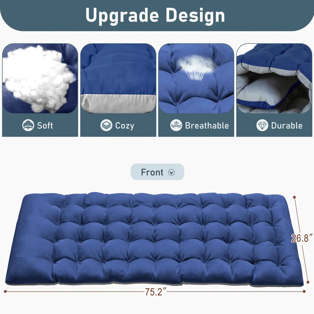 2026 NewMOPHOTO Lounge Chair with Mattress, Outdoor Chaise Lounge Support 440 Lbs, Adjustable Portable Heavy Duty Sleeping Cots Bed for Camping, Pool, Beach, Patio