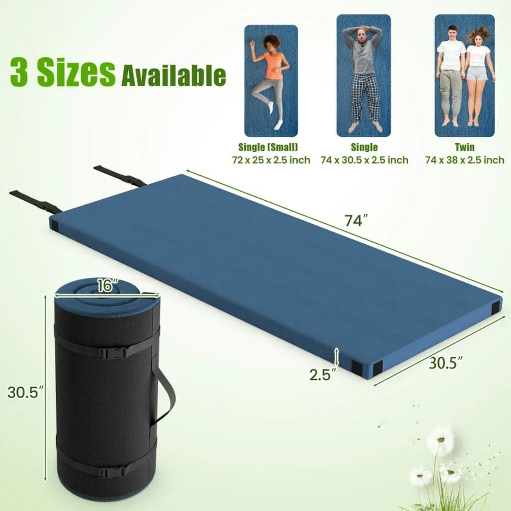 2026 NewSpaco Foldable Camping Mattress with High Density Foam Cushion and Anti-slip Bottom, Air Mattresses & Sleeping Bags for Outdoor as Garden, Yard, Navy