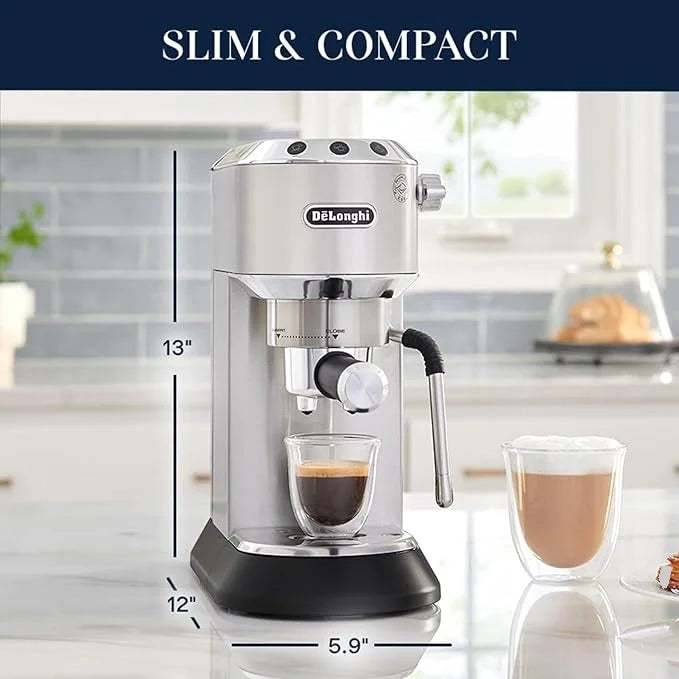 2026 NewDe'Longhi Dedica Arte 15-Bar, 2-Cup Metal Espresso Machine