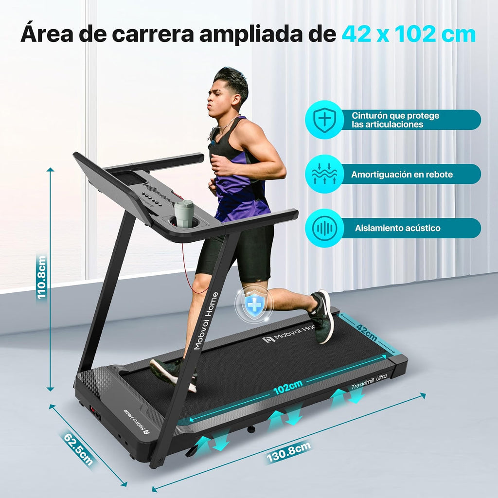 2026 Mobvoi Cinta de Correr 3 en 1 Cinta de Correr Casera Plataforma para Caminar en Casa，Cintas de Correr eléctricas, Cintas de Correr para Oficina，12 km/h 120 kg