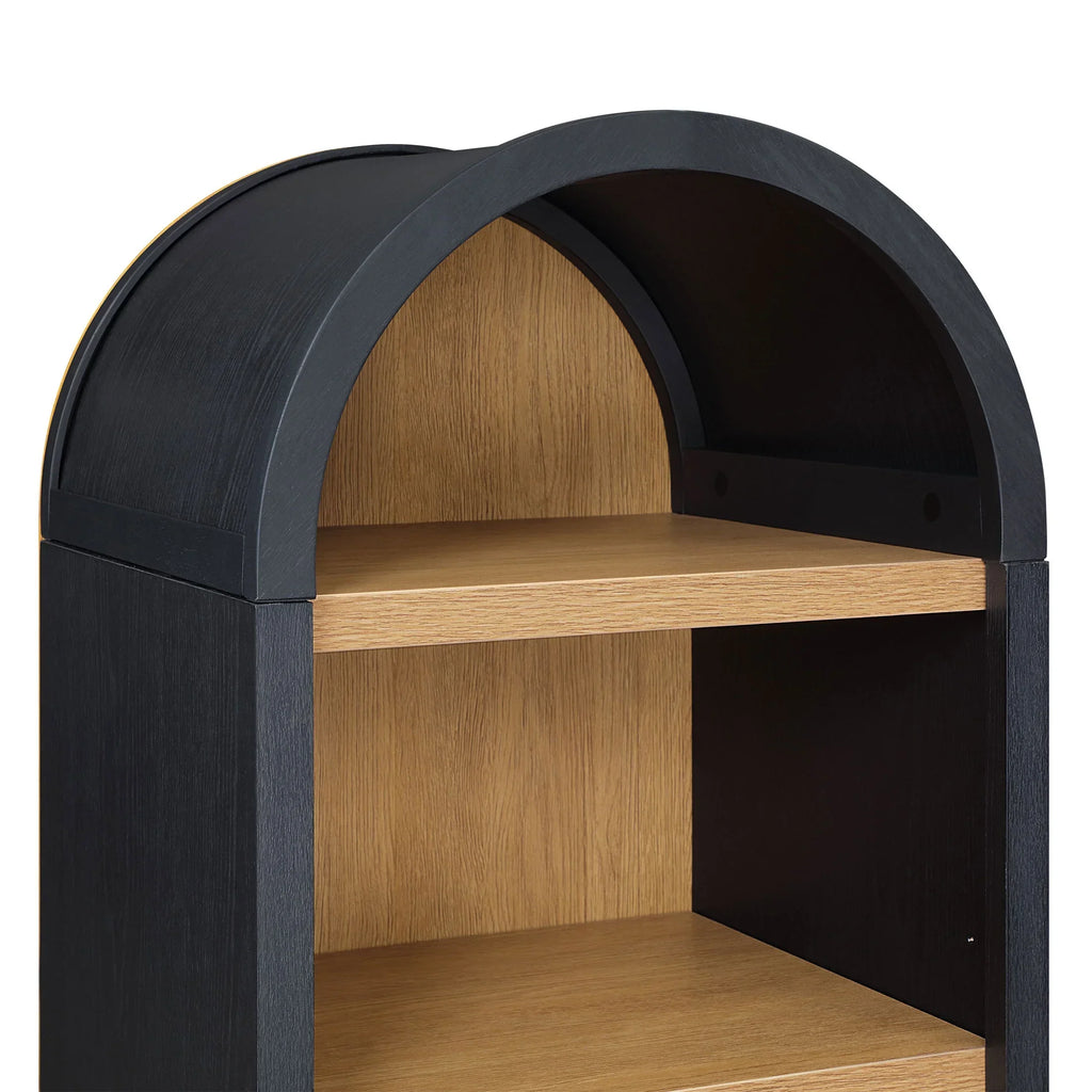 2026 NewBetter Homes & Gardens Juliet Narrow Arch Bookcase, Deep Green and Light Honey