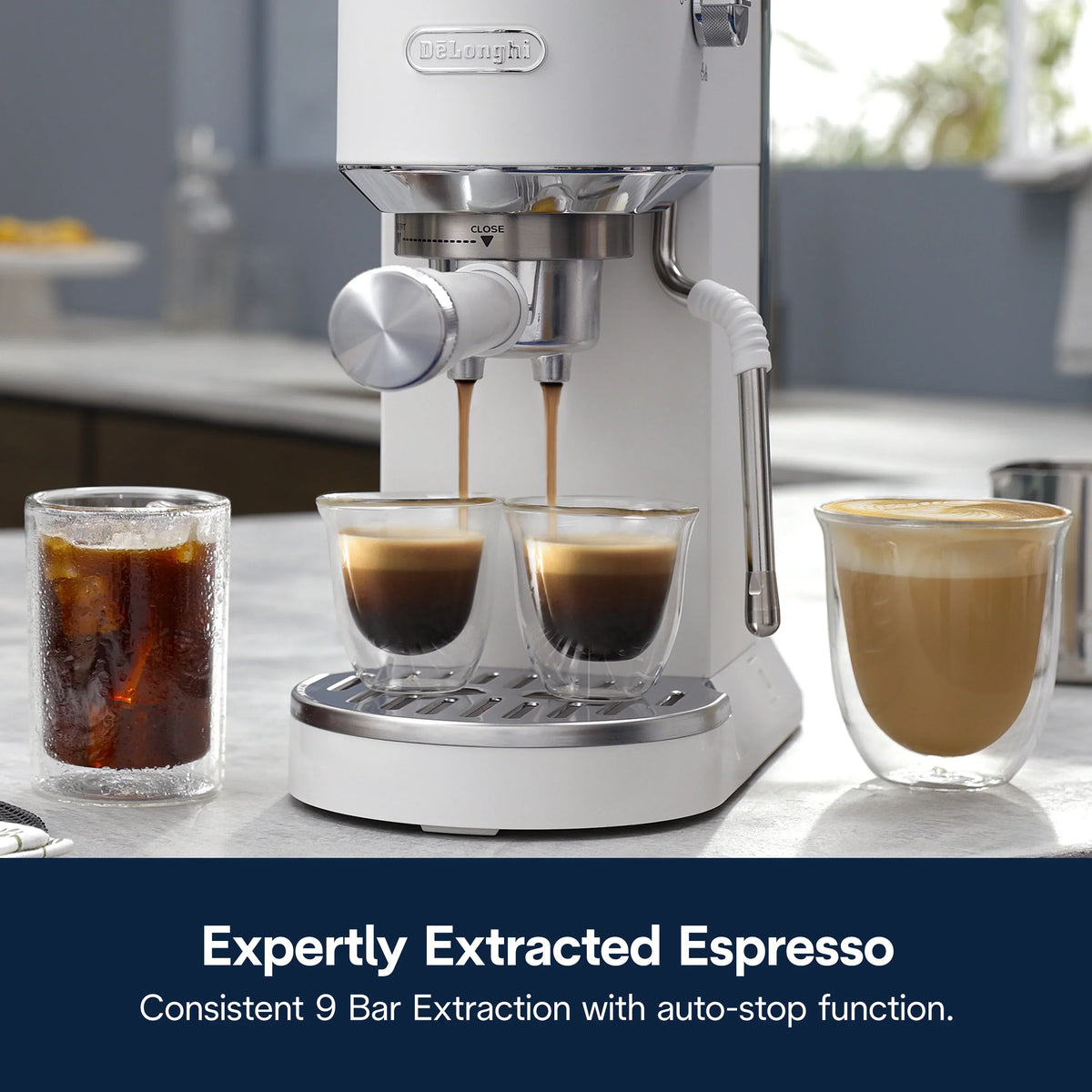 2026 NewDe’Longhi Dedica Duo Espresso Machine, Compact Size with Built in Frother for Latte Art, Brew Espresso, Cold Brew, Lattes & More, Stainless Steel