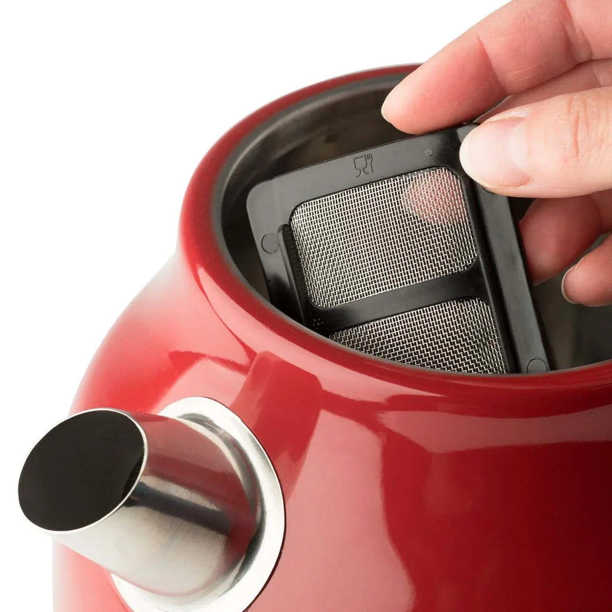 2026 NewHaden Dorset 1.7 Liter Electric Water Kettle with Base, Putty & Chrome