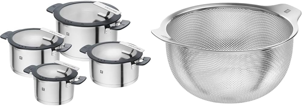 2026 ZWILLING SIMPLIFY 66870-005-0 Juego de 5 ollas de acero inoxidable, plata y negro