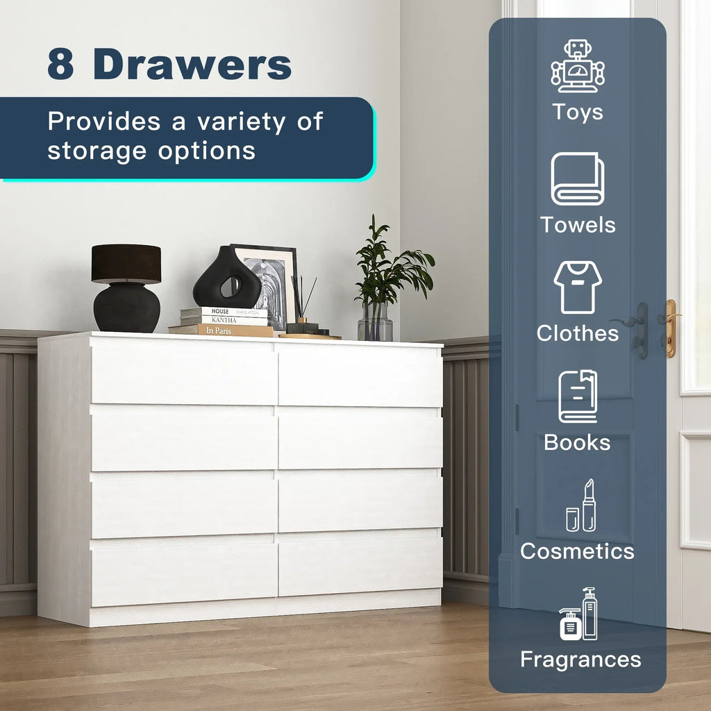 2026 NewResenkos Modern Mid Century 6 Drawer Wide Dressers Chests for Bedroom, Chest of Drawer Organizer Grey