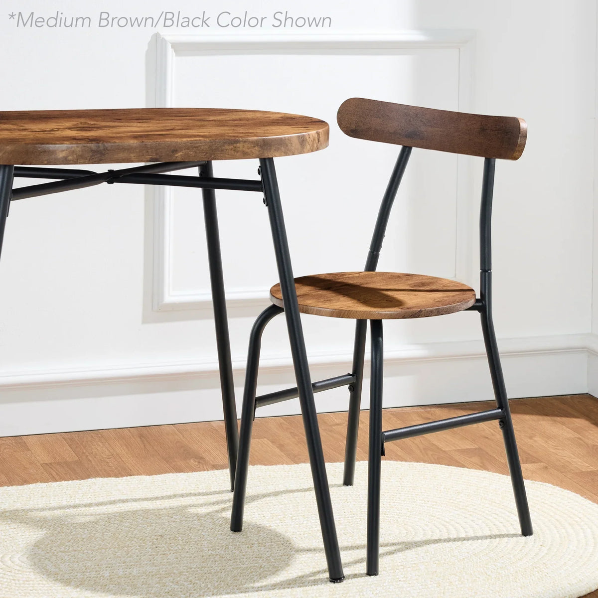 2026 NewBest Choice Products 3-Piece Modern Oval Dining Table Set, Small Kitchen Dinette w/ 2 Chairs - Black/Black