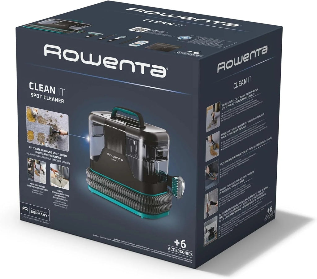 2026 Rowenta Clean It, Aspirador de tapicerías, Limpieza Rápida y Fácil, Apto para Suciedad de Mascotas, Alfombras, Interior del Coche, 750w, 6acc, IN5020F0