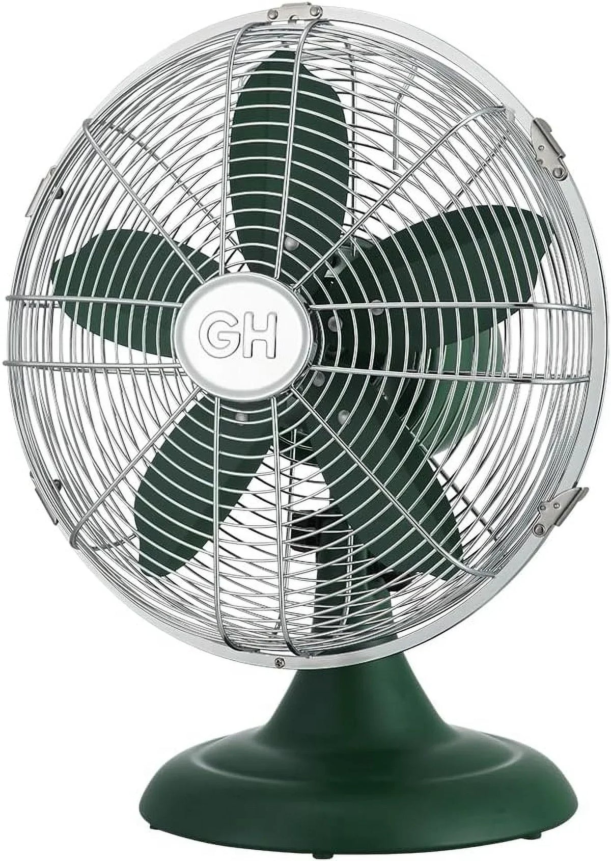 2026 NewGood Housekeeping Retro All-Metal Table Fan (92618) with 3 Speed Settings, Wide Oscillation, and Carrying Handle"