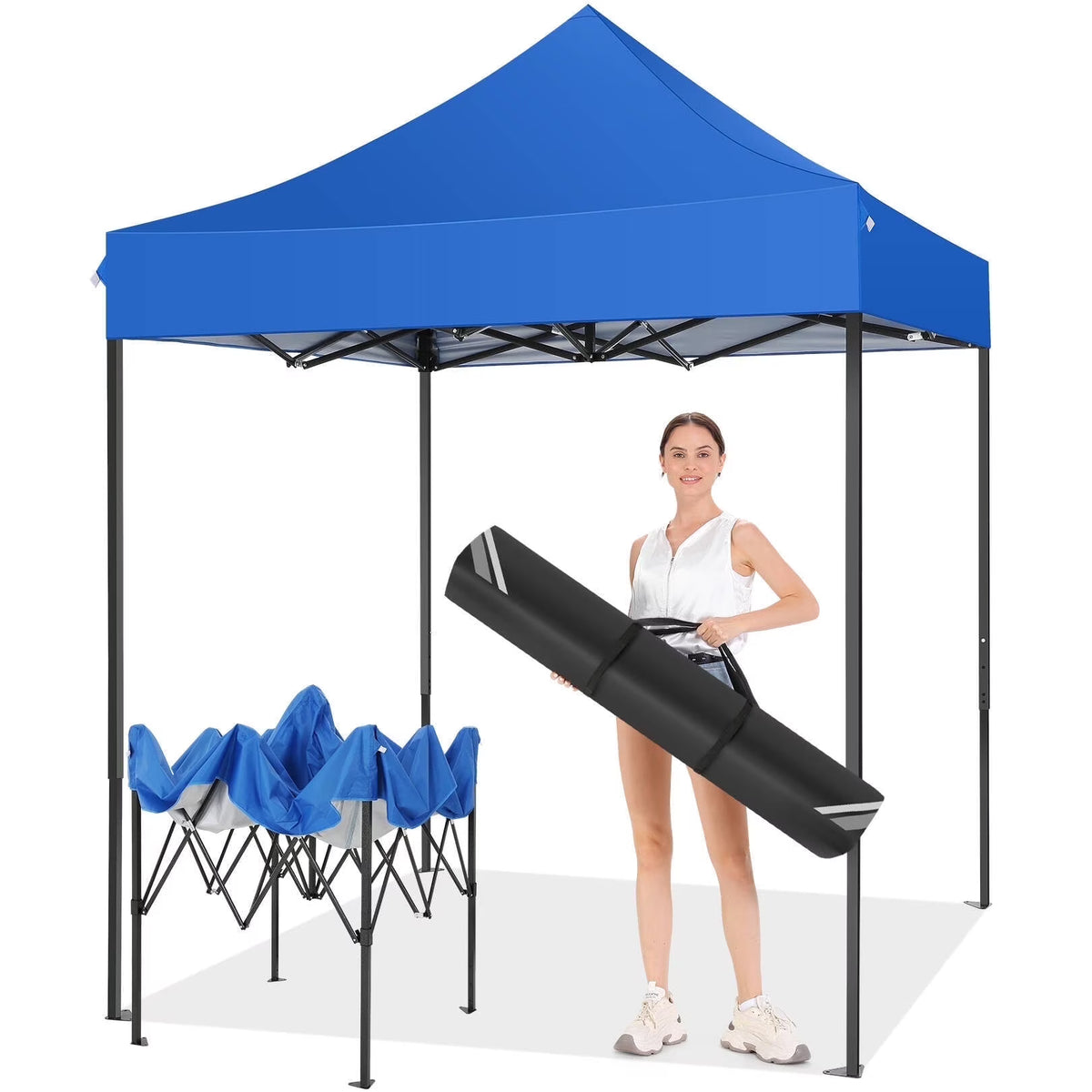 2026 NewSANOPY 6.6 x 6.6 FT Pop Up Canopy Tent, Heavy Duty Canopy Easy Set up All Weather Waterproof Outdoor Canopy Tent for Parties, Beach, Garden, Camping with 1 Handbag, 3 Adjustable Heights, UPF50+