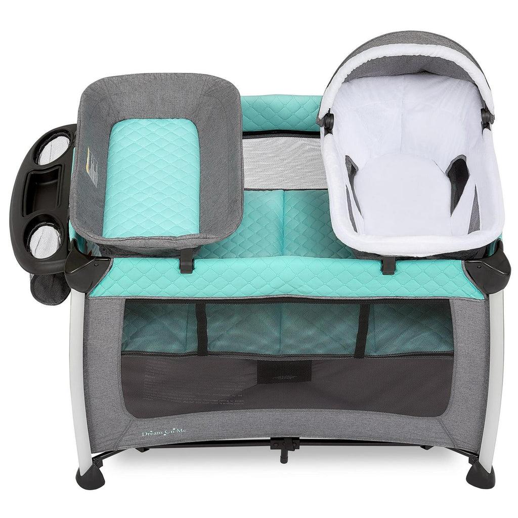 2026 NewDream On Me Princeton Deluxe Nap N Pack 3-in-1 Convertible Playard. Changer and Bassinet in Mint